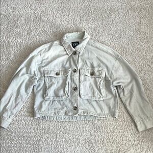 Zara Women's Light Gray Jean Jacket
